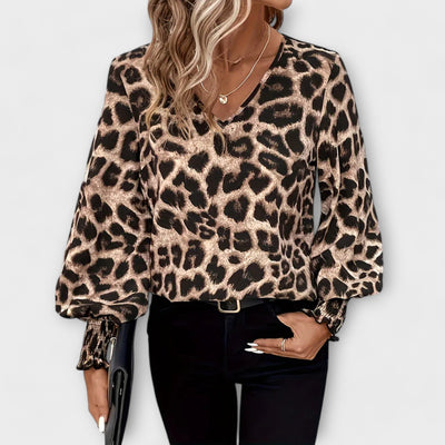 Karin - Stilvolle Bluse mit Leopardenmuster