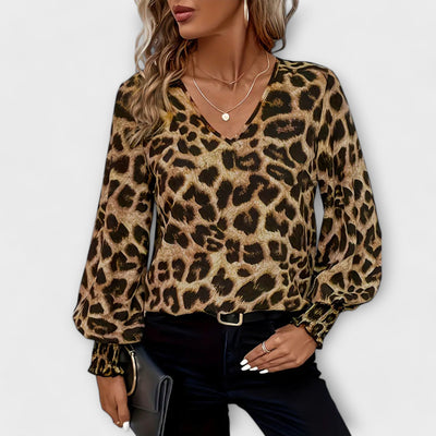 Karin - Stilvolle Bluse mit Leopardenmuster