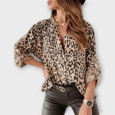 Anna - Bluse mit Leopardenmuster