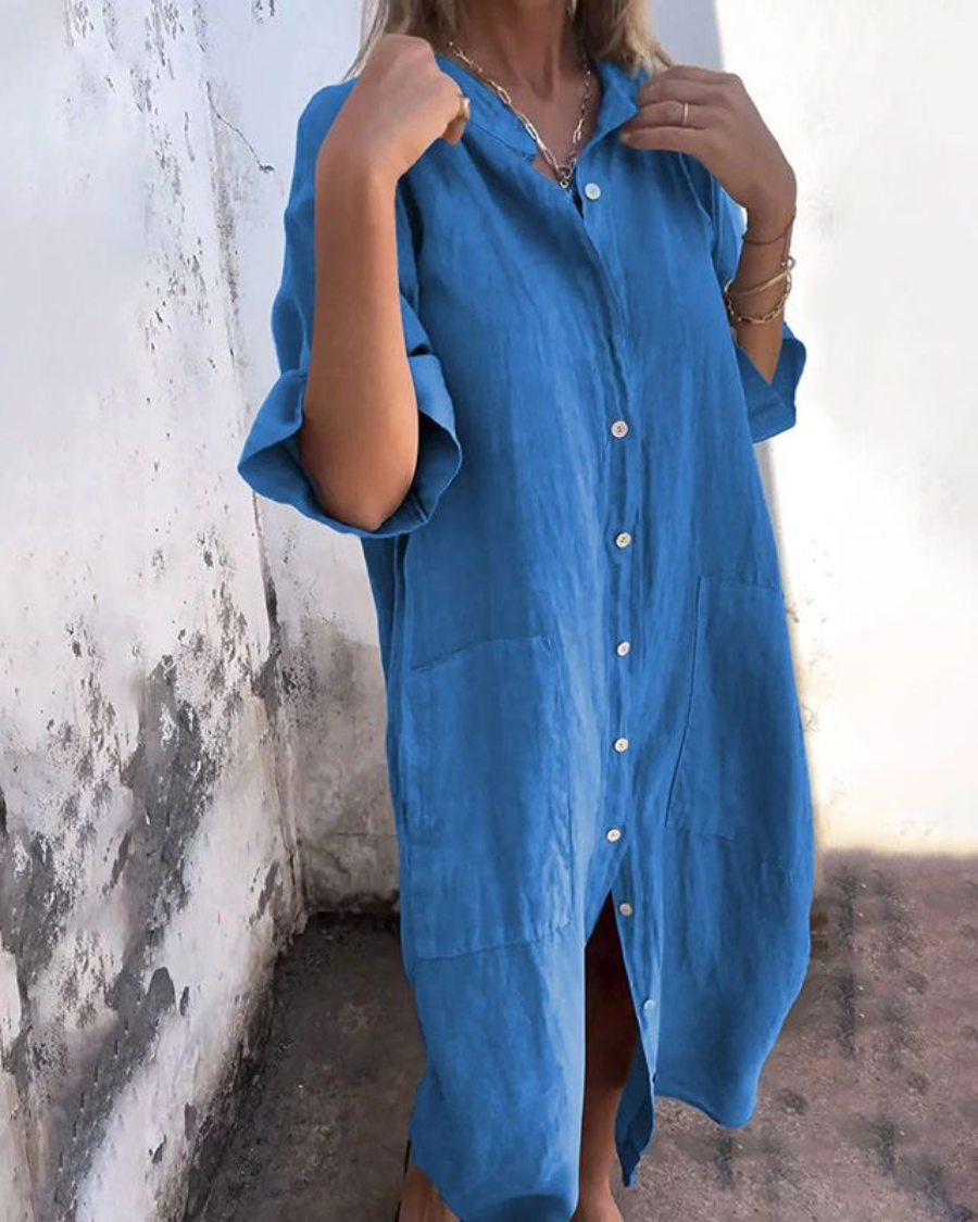 Sofia™ | Luftiges Hemdkleid in Maxilänge