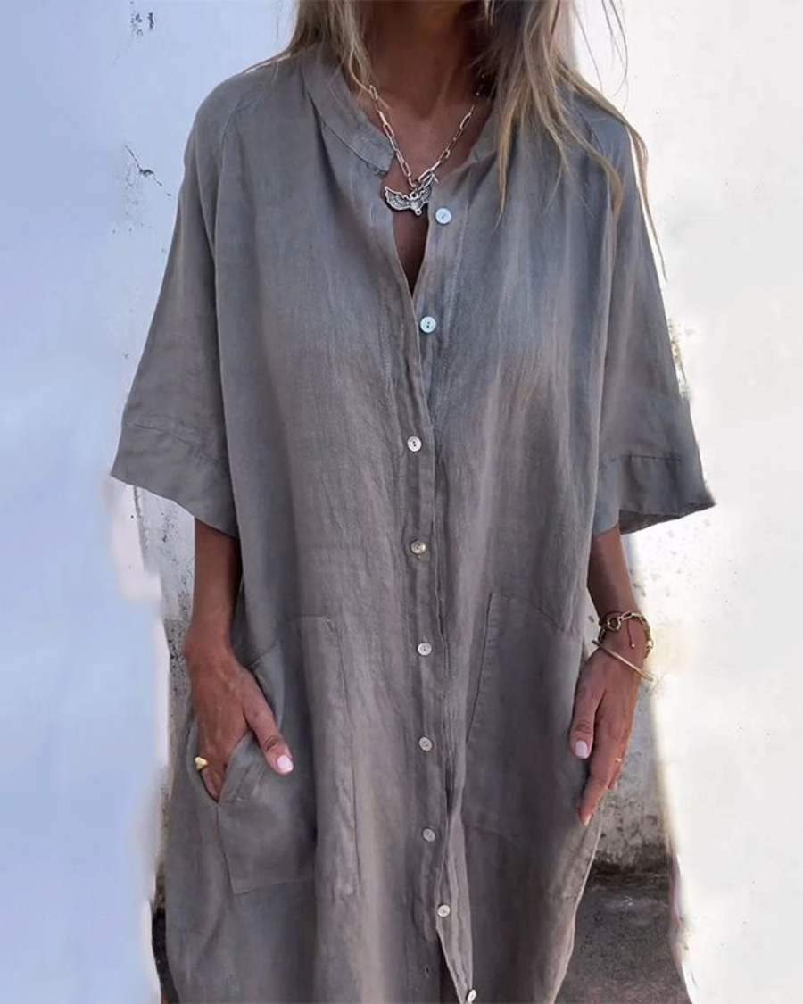 Sofia™ | Luftiges Hemdkleid in Maxilänge
