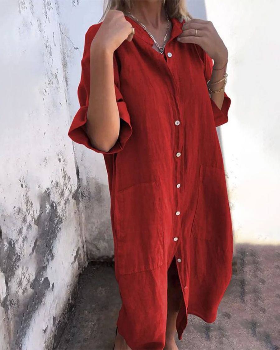 Sofia™ | Luftiges Hemdkleid in Maxilänge