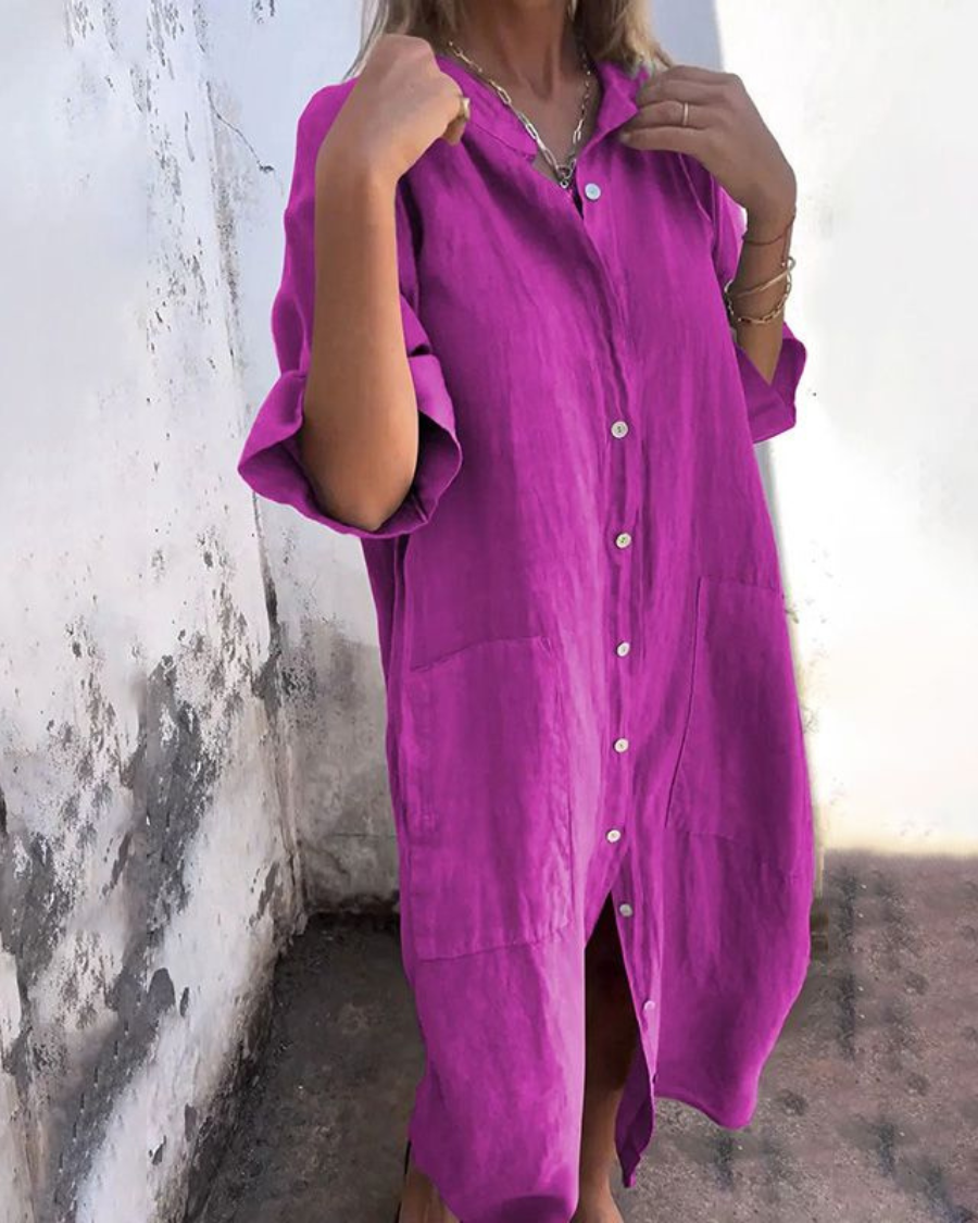 Sofia™ | Luftiges Hemdkleid in Maxilänge