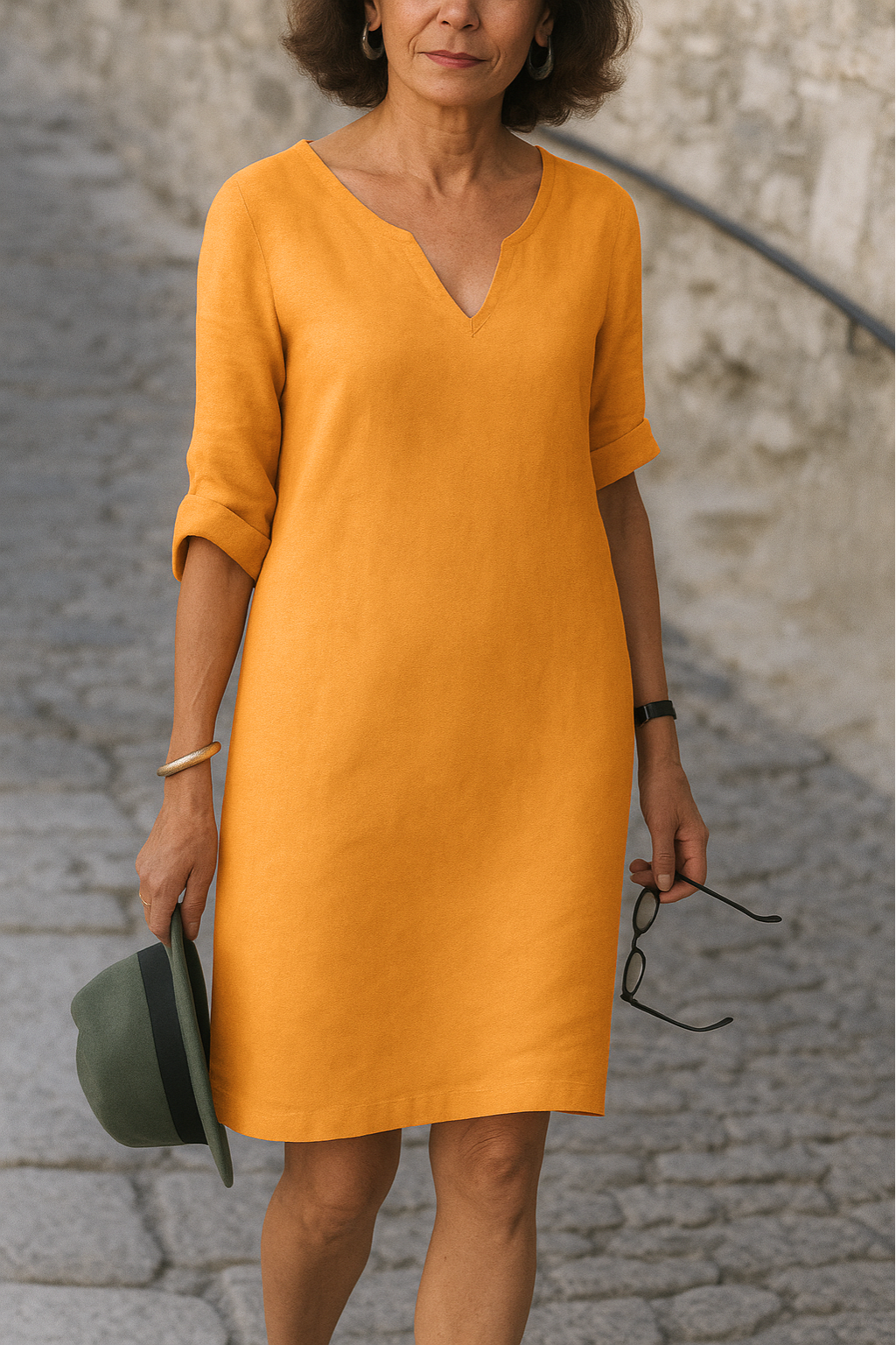 Ria™ | Elegantes V-Ausschnitt Kleid