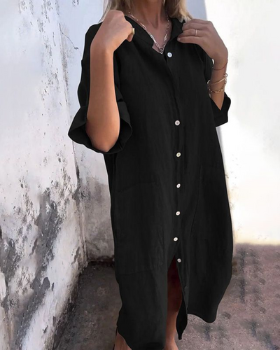 Sofia™ | Luftiges Hemdkleid in Maxilänge