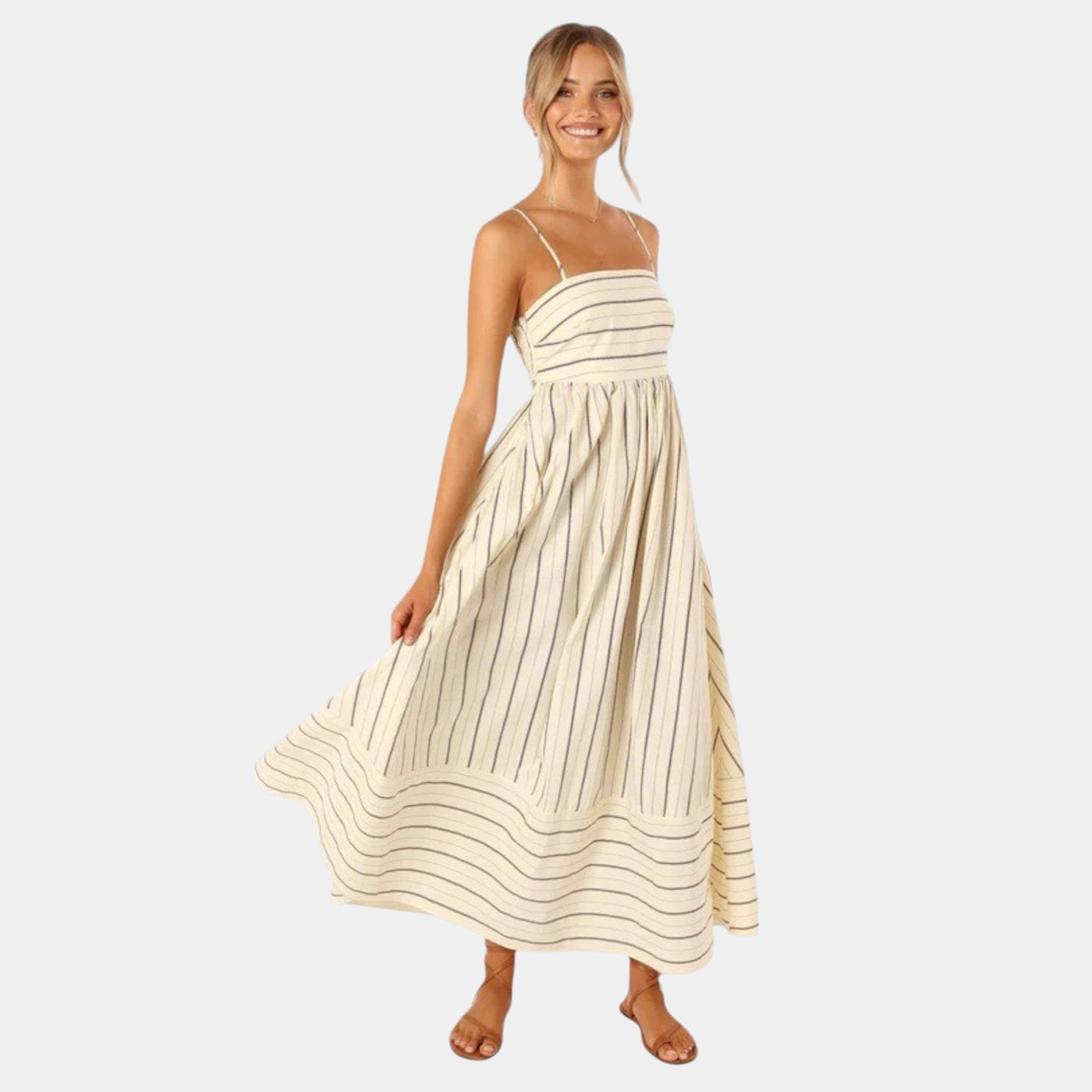 Rosa - Gestreiftes Casual Kleid
