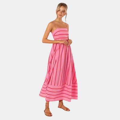 Rosa - Gestreiftes Casual Kleid
