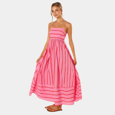Rosa - Gestreiftes Casual Kleid