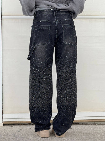 Violette™ Hose mit hoher Taille und weiten Beinen und Knopftaschen