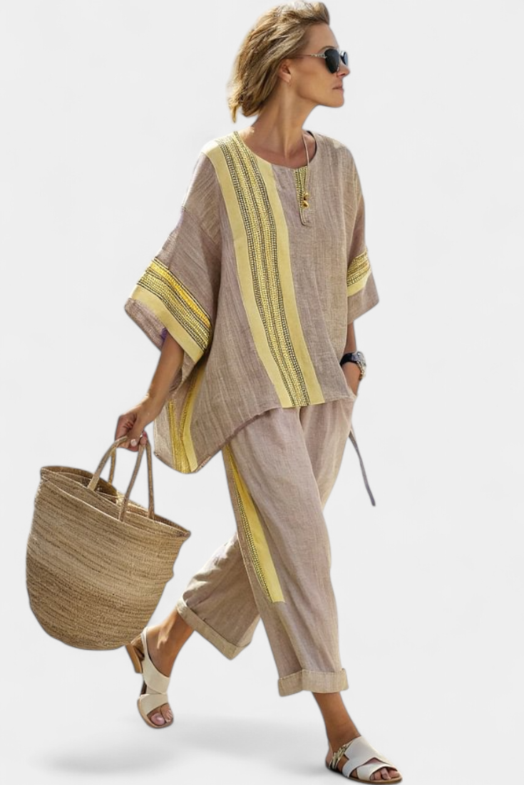 Lea™ | Lavendel-Streifen Set