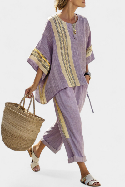 Lea™ | Lavendel-Streifen Set