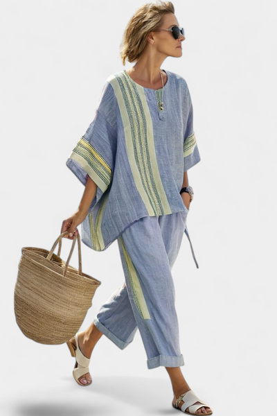 Lea™ | Lavendel-Streifen Set
