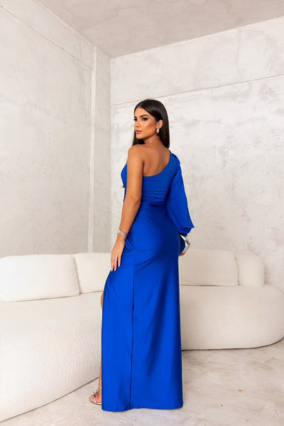 ELSA – EIN-SCHULTER SATIN-ABENDKLEID